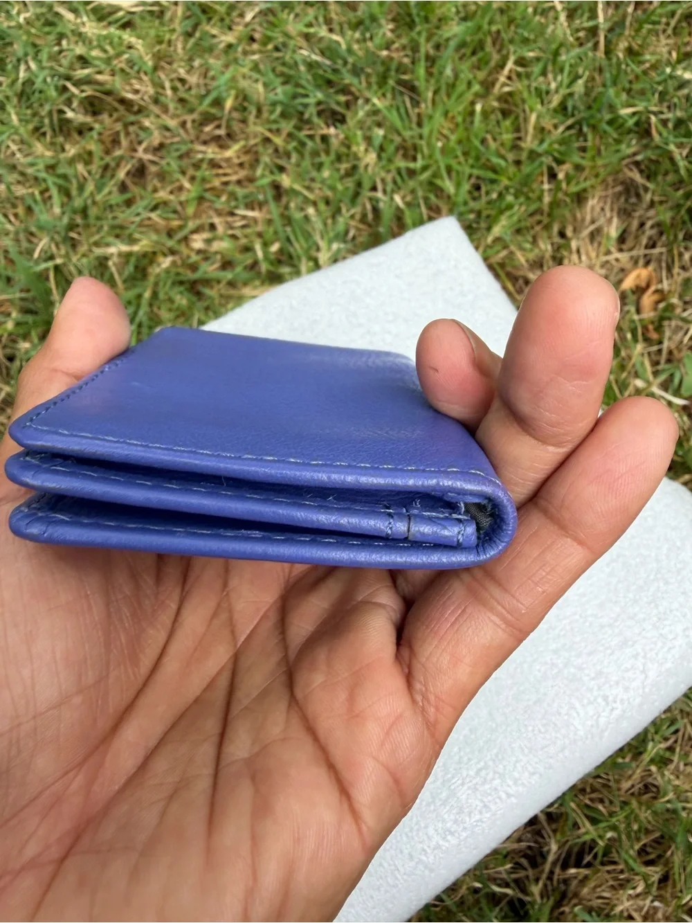 Aimee Kestenberg Purple Leather Card Wallet with Silver Logo